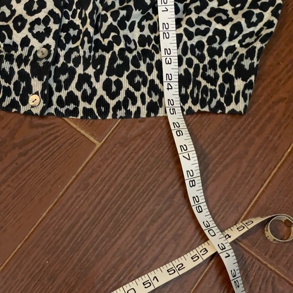Lands End animal print black brown cardigan sweater size XL 18 supima cotton - Picture 7 of 14